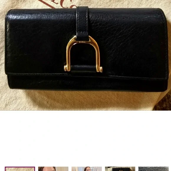 GUCCI Horsebit Trifold Black Continental Wallet - Picture 15 of 17